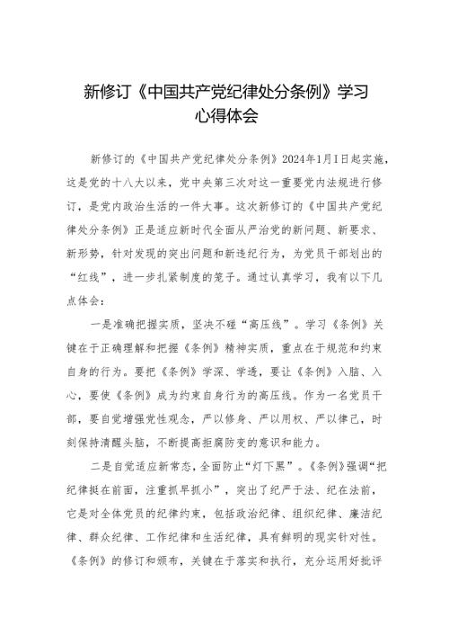 纪检干部关于2024年新版《中国共产党纪律处分条例》学习心得体会11篇.docx