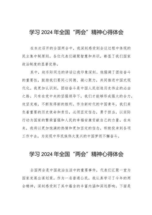 (36篇)学习2024年全国“两会”精神心得体会交流发言稿.docx