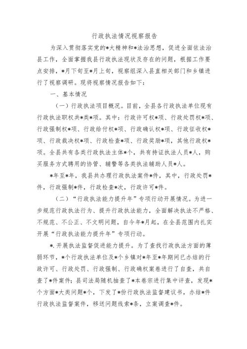 行政执法情况视察报告.docx