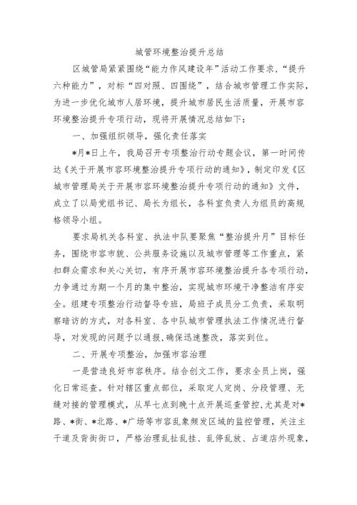 城管环境整治提升总结.docx