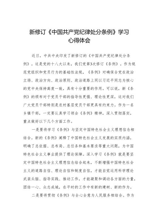 党员干部学习2024新修订中国共产党纪律处分条例心得体会九篇.docx