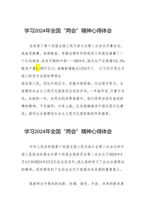 学习贯彻2024年全国两会精神的心得感悟28篇.docx
