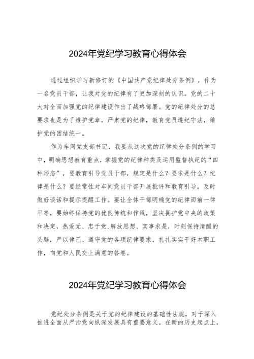2024年党纪学习教育关于学习中国共产党纪律处分条例2024版的心得体会心得8篇.docx