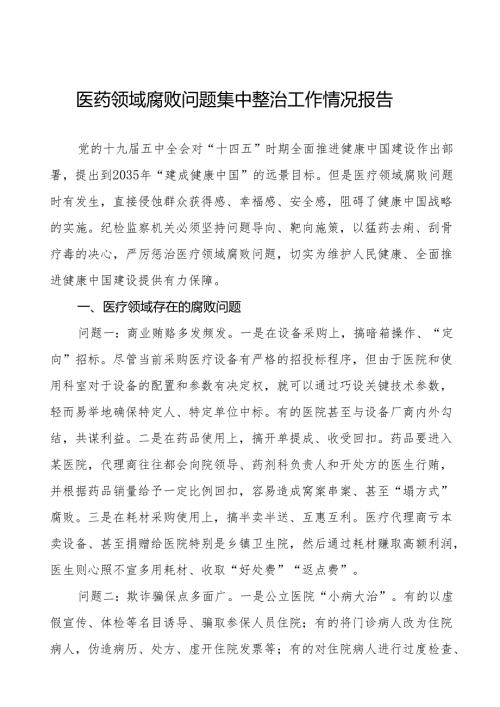 医药领域腐败问题集中整治工作总结六篇.docx