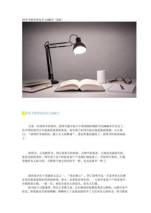 新清明节踏青游玩作文600字（5篇）.docx