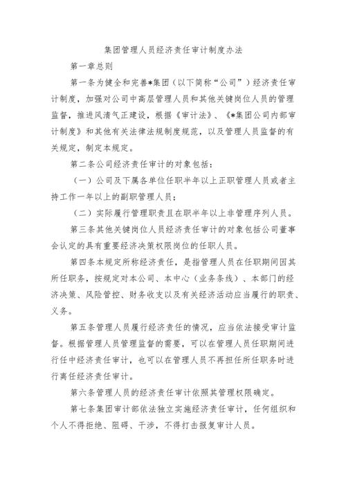 集团管理人员经济责任审计制度办法.docx