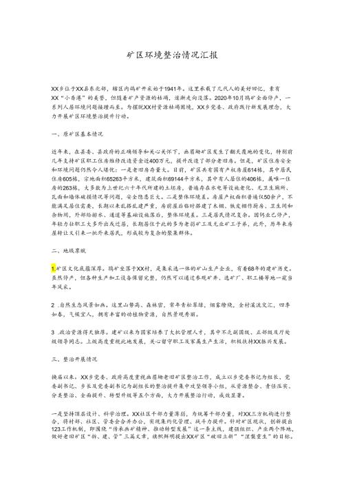 矿区环境整治情况汇报.docx
