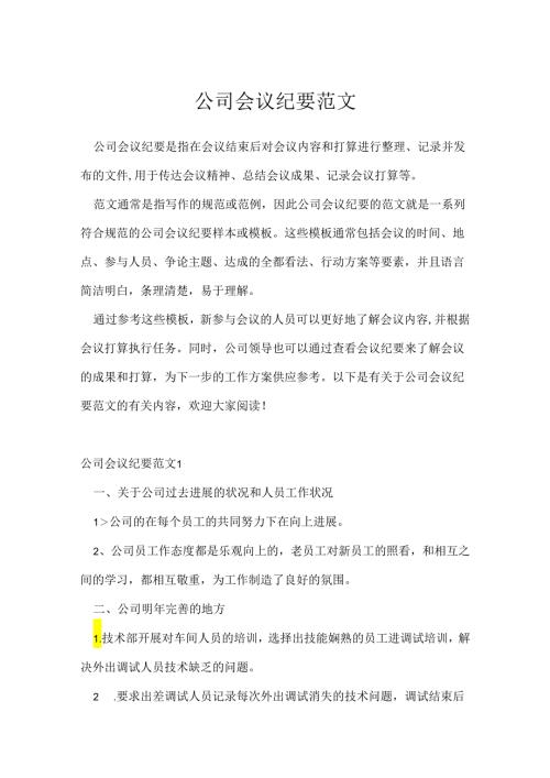 公司会议纪要范文.docx