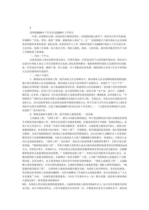 县残联2024年工作总结及2024年工作要点.docx