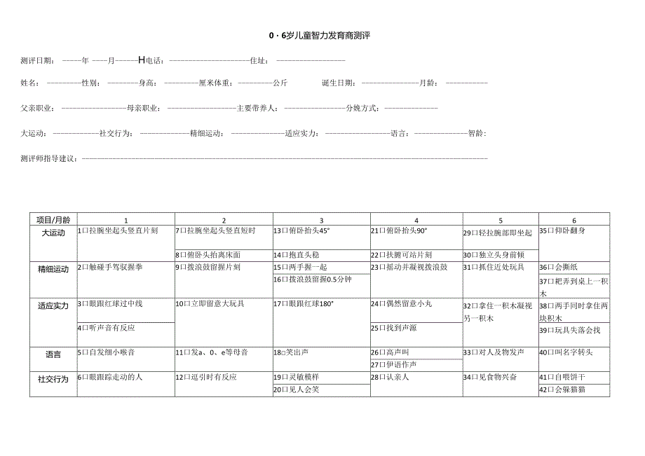 06岁儿童智力发育商测评.docx_第1页