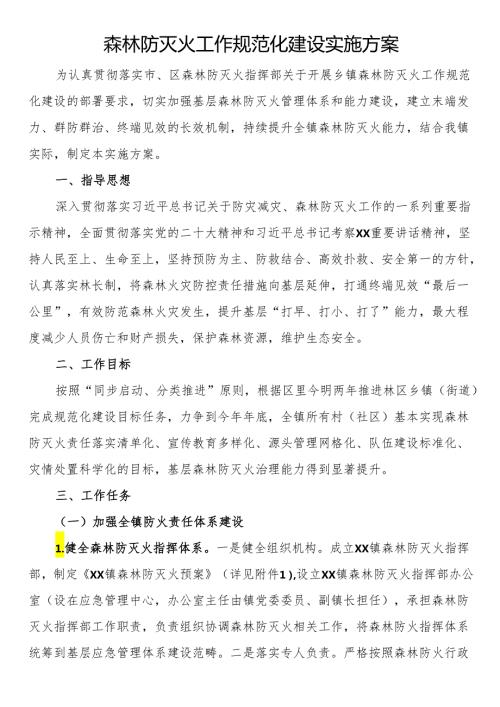 森林防灭火工作规范化建设实施方案.docx
