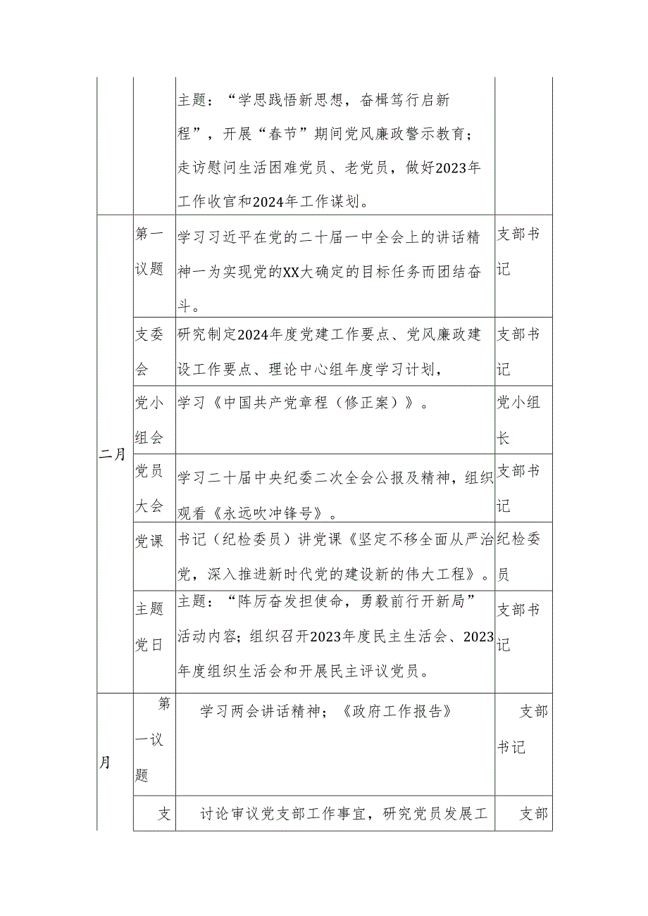 2024“三会一课”“主题党日”计划表.docx_第2页