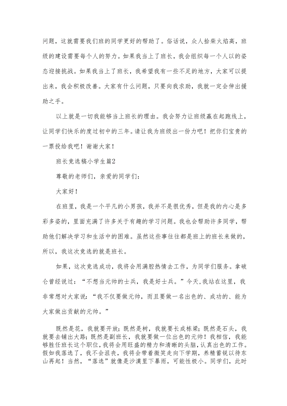 班长竞选稿小学生（31篇）.docx_第2页