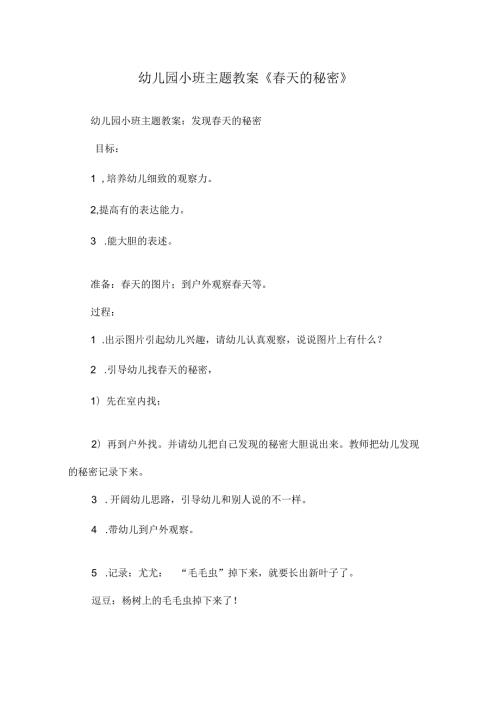 新年幼儿园小班天优秀教案.docx
