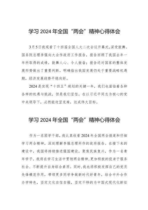(36篇)2024年全国两会精神心得体会精品范文.docx