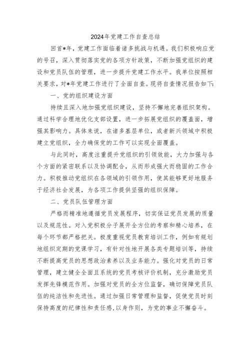 2024年党建工作自查总结.docx