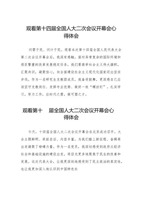 (三十七篇)年轻干部2024年两会观看第十四全国人大二次会议开幕会心得体会.docx