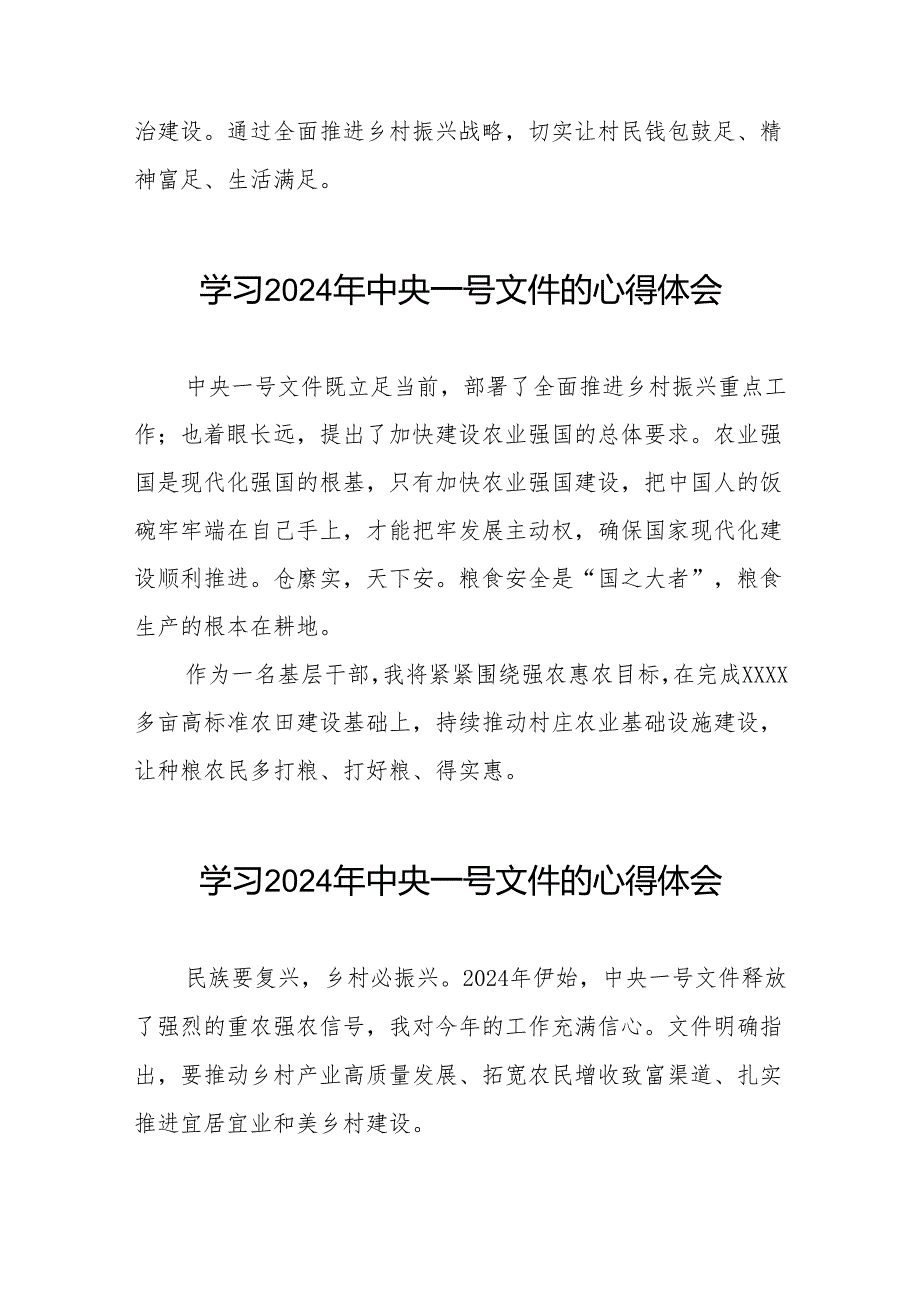 驻村书记学习2024年中央一号文件的心得体会23篇.docx_第2页