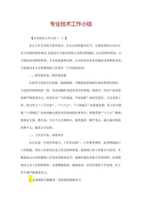 专业技术工作小结.docx