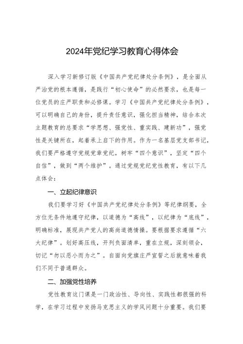 领导干部干部2024年党纪教育活动学习感悟交流发言稿十七篇.docx
