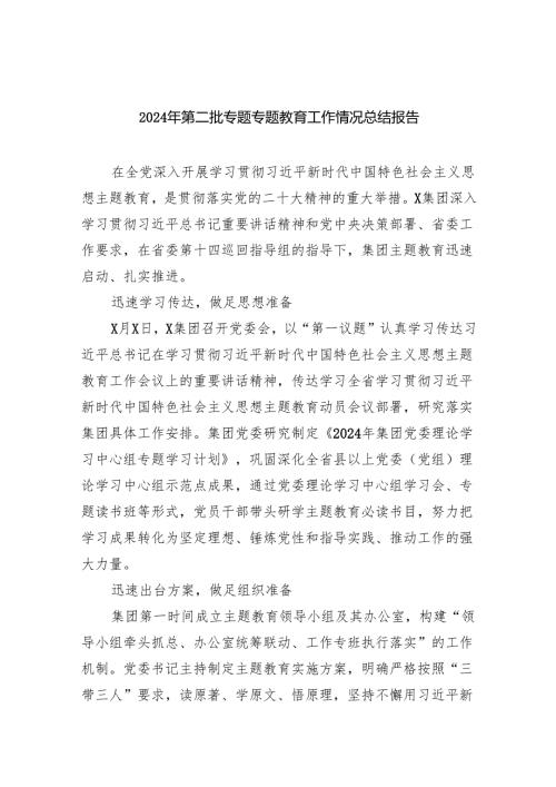 2024年第二批专题专题教育工作情况总结报告5篇（详细版）.docx
