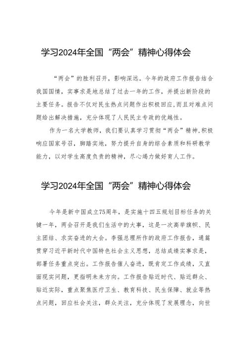 学习2024“两会”精神心得体会范文合辑28篇.docx