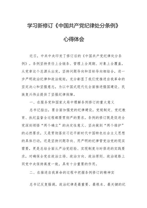 2024年学习新修订的《中国共产党纪律处分条例》个人心得体会 合计8份.docx
