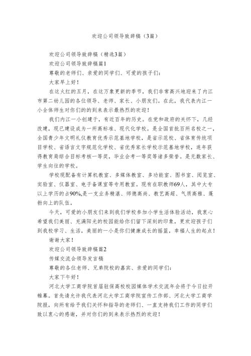 欢迎公司领导致辞稿（3篇）3.docx