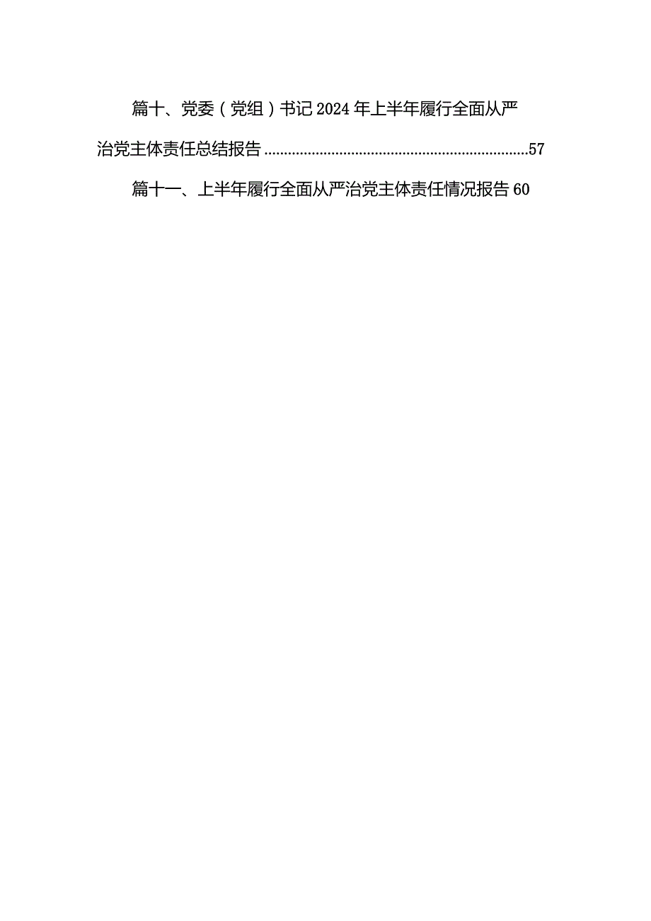 （11篇）2024年履行全面从严治党主体责任情况报告详细版.docx_第2页