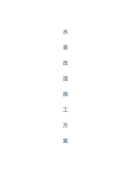 水表改造工程施工方案.docx