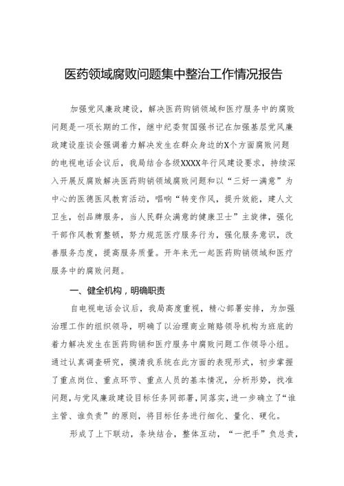 医院开展2024年医药领域腐败问题集中整治工作的情况报告六篇.docx