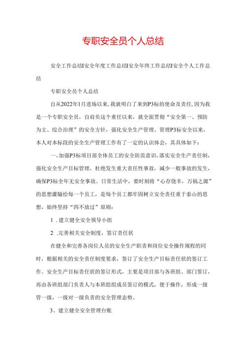 专职安全员个人总结.docx