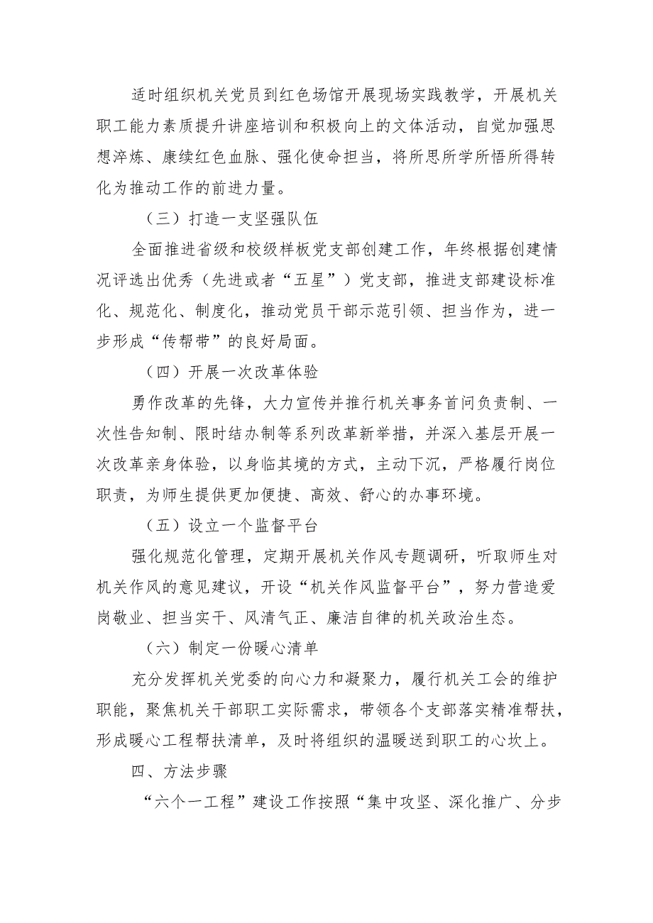机关党委2024“六个一”工程建设实施方案（2289字）.docx_第3页