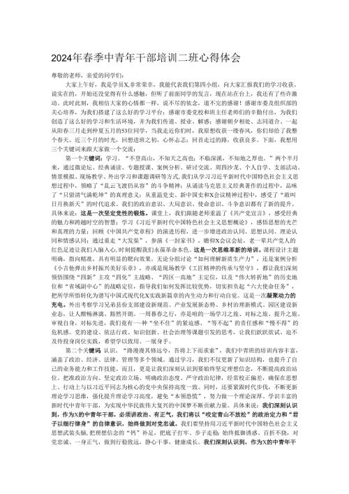 2024年季中青年干部培训二班心得体会.docx
