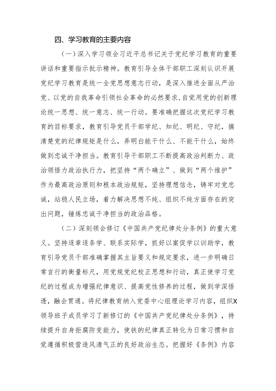 关于开展2024年党纪学习教育实施方案精品范文11篇.docx_第2页