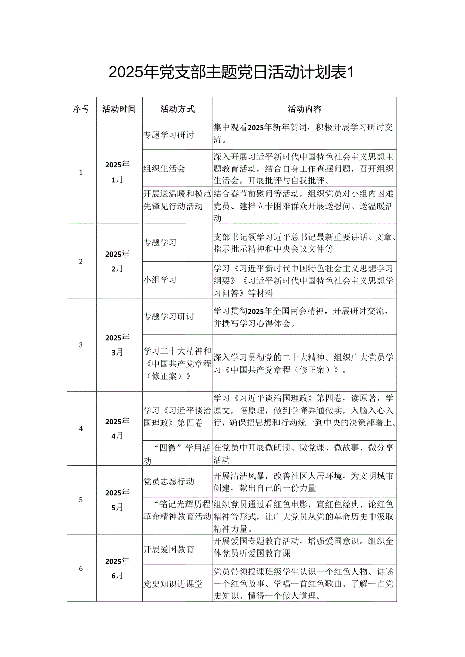 2025年党支部主题党日活动三会一课计划表3份.docx_第2页