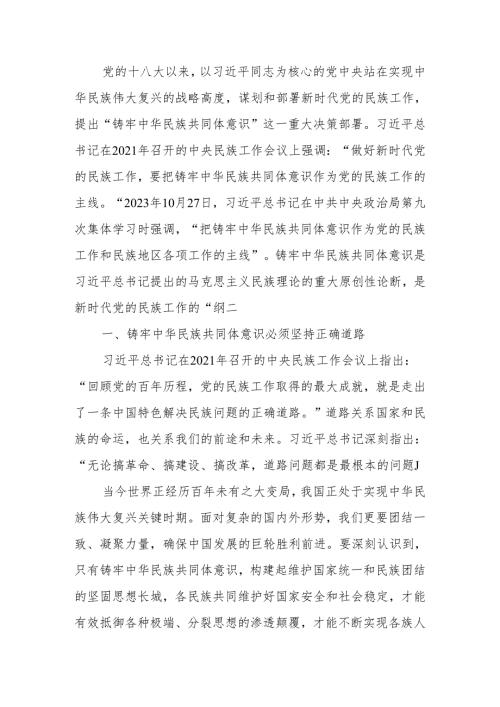 铸牢中华民族共同体意识做好新时代党的民族工作宣讲稿.docx