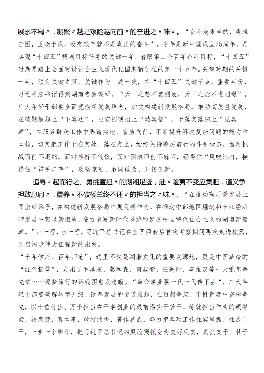 （7篇）新时代推动中部地区崛起座谈会重要讲话精神的发言材料及心得体会.docx_第2页