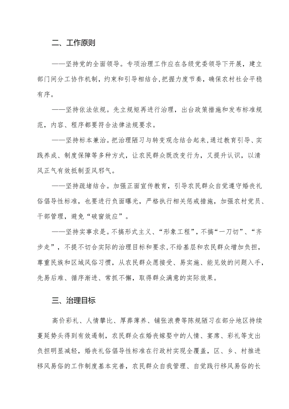 2024年关于开展高价彩礼大操大办等农村移风易俗重点领域突出问题专项治理工作实施方案参考范文.docx_第2页