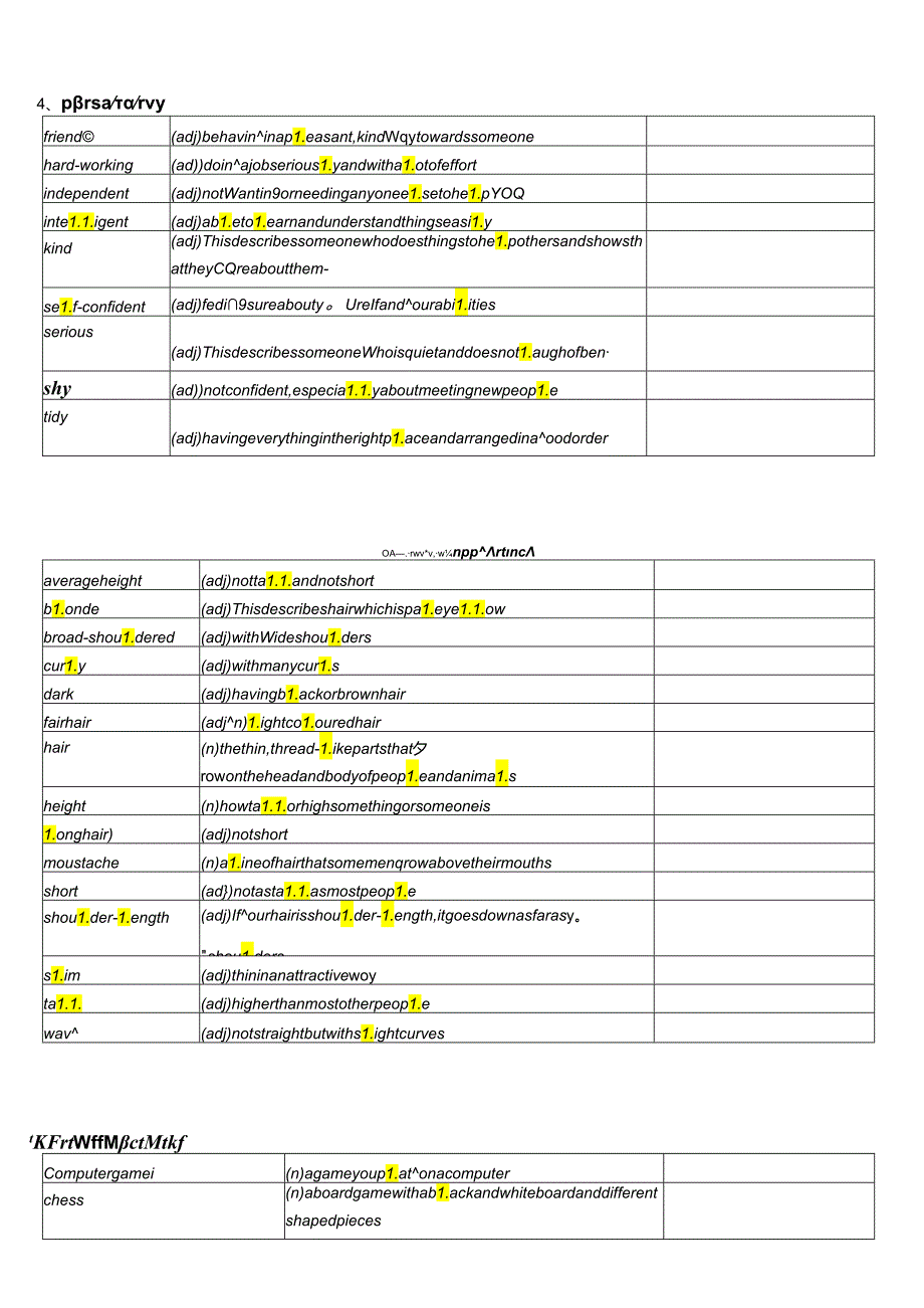 PET分类词汇表英英翻译(自排版)2.docx_第3页