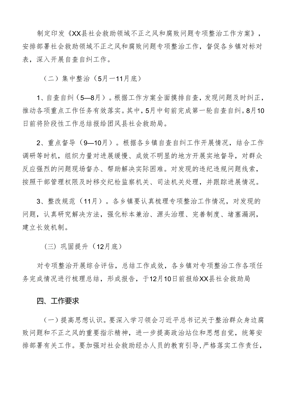 （7篇）关于2024群众身边不正之风和腐败问题集中整治工作的方案.docx_第3页