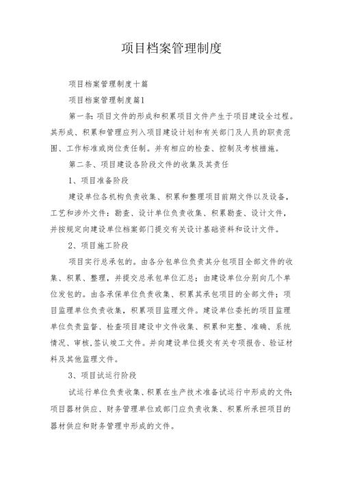项目档案管理制度十篇.docx