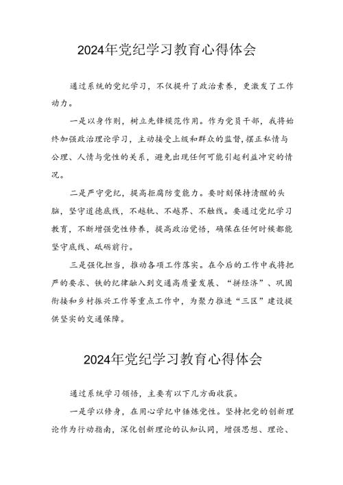 2024年央企纪委书记学习党纪教育个人心得感悟 （合计8份）.docx