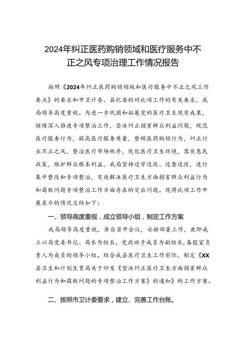 2024年开展纠正医药购销领域和医疗服务中不正之风专项治理总结汇报(十二篇).docx