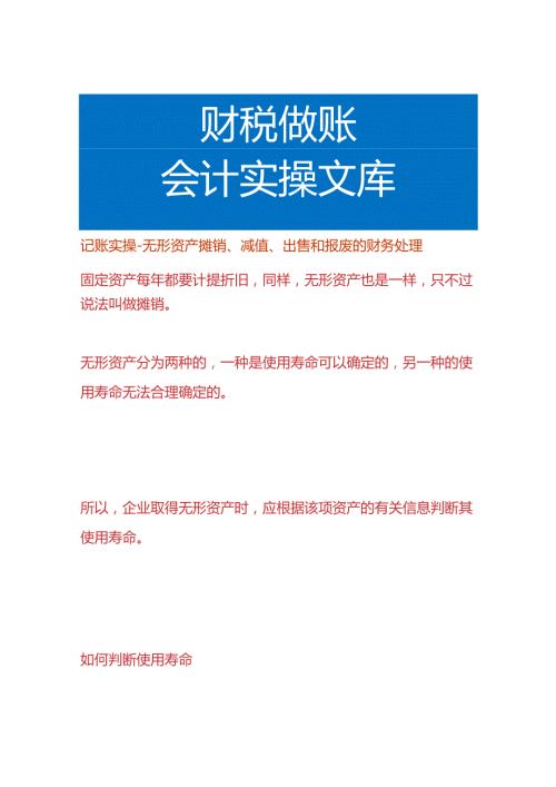 记账实操无形资产摊销、减值、出售和报废的财务处理.docx