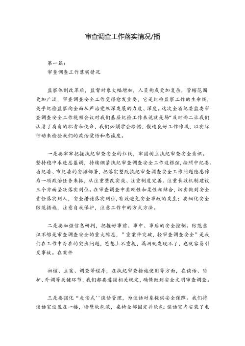 审查调查工作落实情况八篇.docx