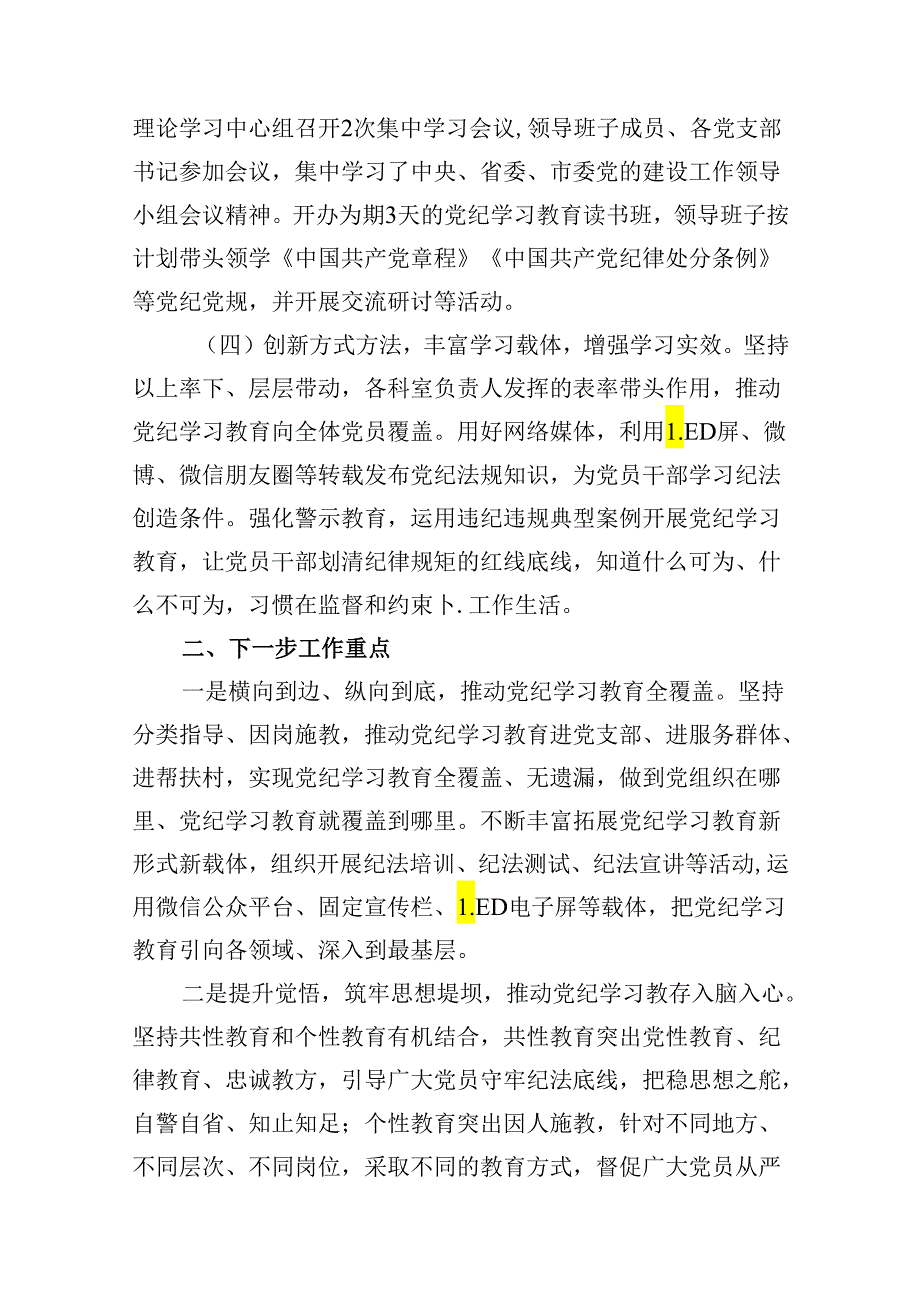 （15篇）2024年党纪学习教育工作总结开展情况汇报集锦.docx_第3页