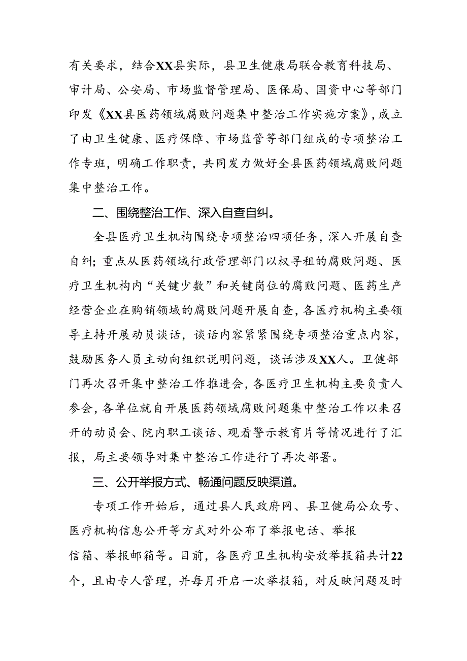 2024年卫生院关于纠正医药购销领域和医疗服务中不正之风集中整治情况报告(11篇).docx_第3页