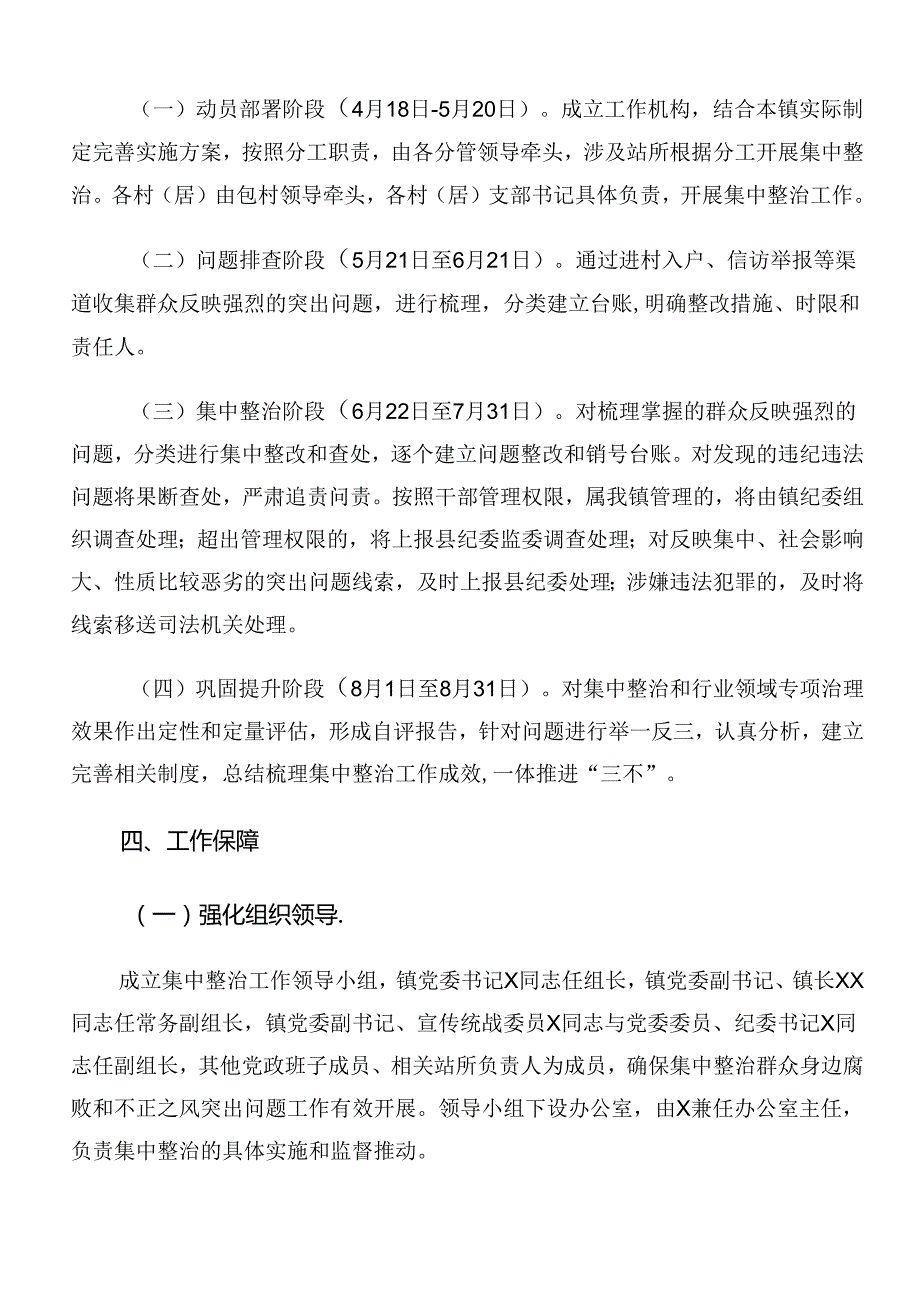 2024年群众身边不正之风和腐败问题集中整治的工作方案7篇.docx_第3页