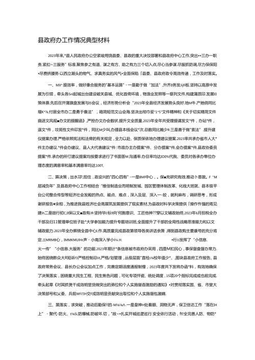 县政府办工作情况典型材料.docx